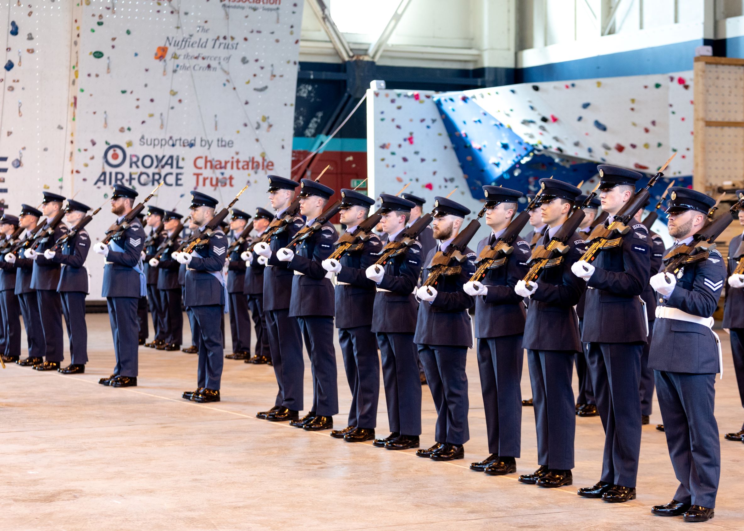 Graduates on parade.